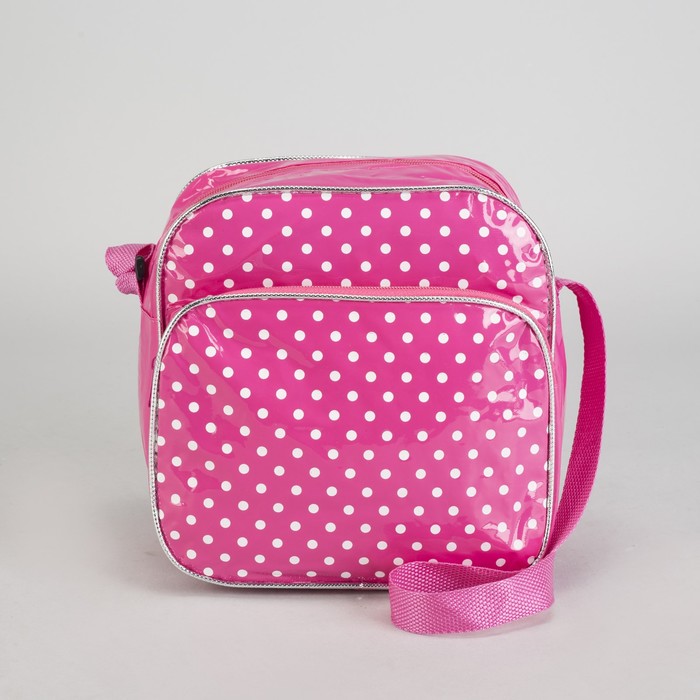 Сумка детская на молнии "Горошек", 1 отдел, 1 наружный карман, длинный ремень, цвет малиновый