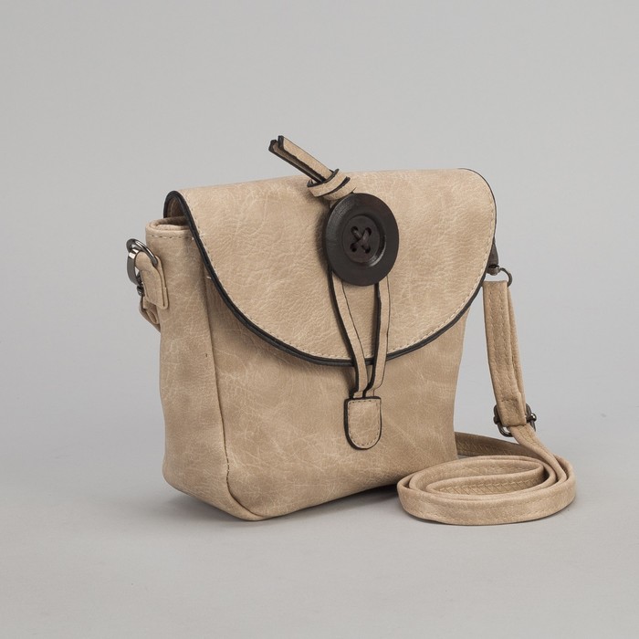 Сумка женская "Сара" на молнии, 1 отдел, наружный карман, регулируемый ремень, цвет бежевый