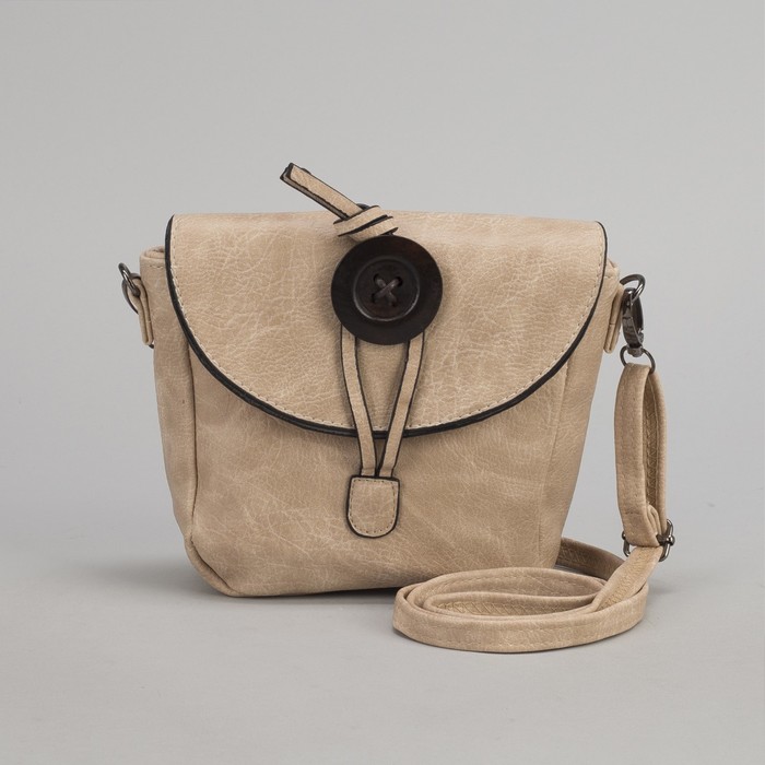 Сумка женская "Сара" на молнии, 1 отдел, наружный карман, регулируемый ремень, цвет бежевый