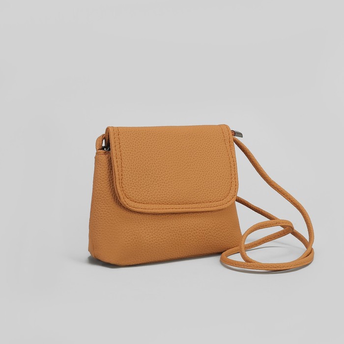 Сумка женская, 1 отдел, 1 наружный карман, длинный ремень, цвет бежевый