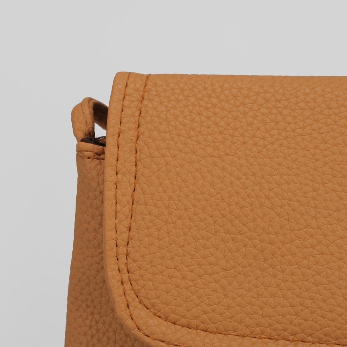 Сумка женская, 1 отдел, 1 наружный карман, длинный ремень, цвет бежевый