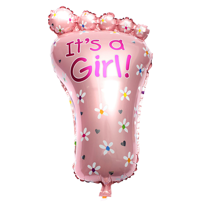 Шар фольгированный 32" "Стопа девочки", цвет розовый