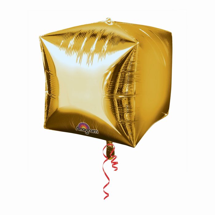 Шар фольгированный 3D 15", металл, цвет золотой