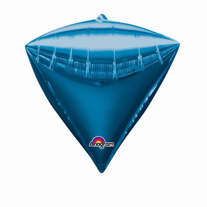 Шар фольгированный 17" 3D-алмаз, металл, Blue