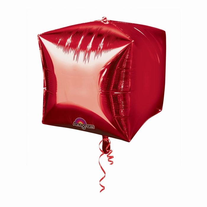 Шар фольгированный 3D 15", металл, цвет красный