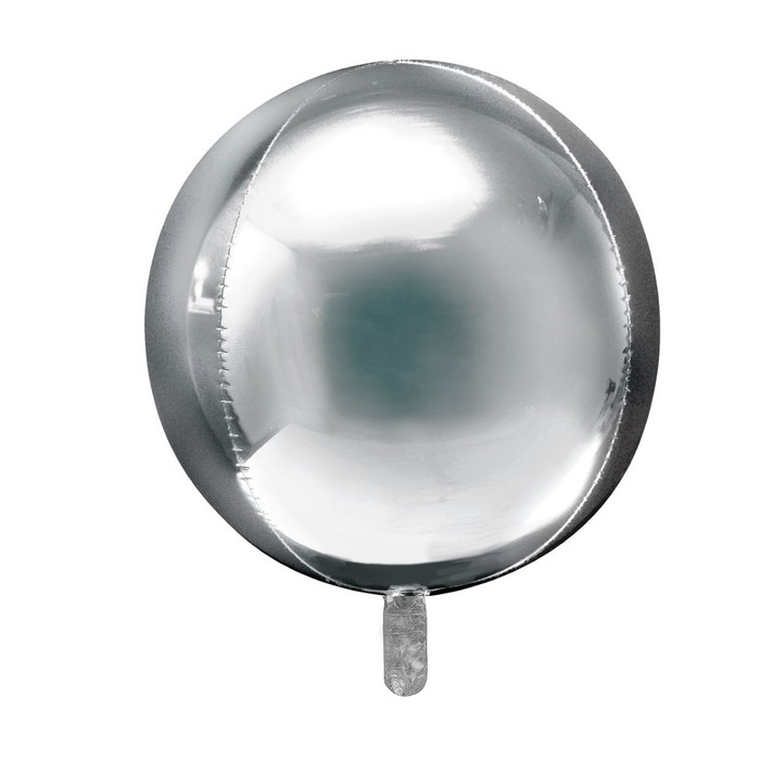 Шар фольгированный 3D СФЕРА 16" Металл Silver АГ