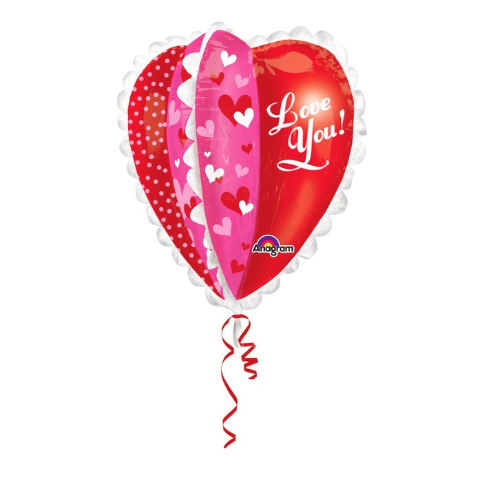 Шар фольгированный 43" "Многогранное кружево", сердце