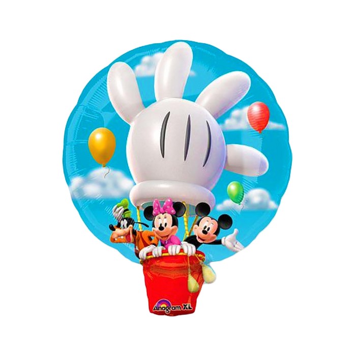 Шар фольгированный "Микки на воздушном шаре" 28" АГ