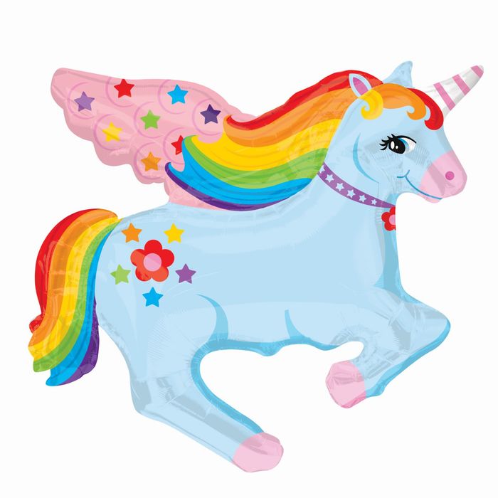 Шар фольгированный 37" "Единорог радужный", street