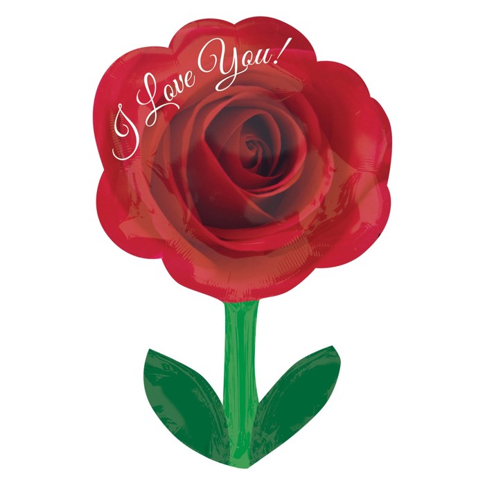 Шар фольгированный 18" I Love You "Роза на ножке"