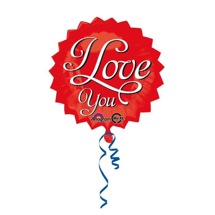 Шар фольгированный 17" I Love You "Звёздочка", цвет красный