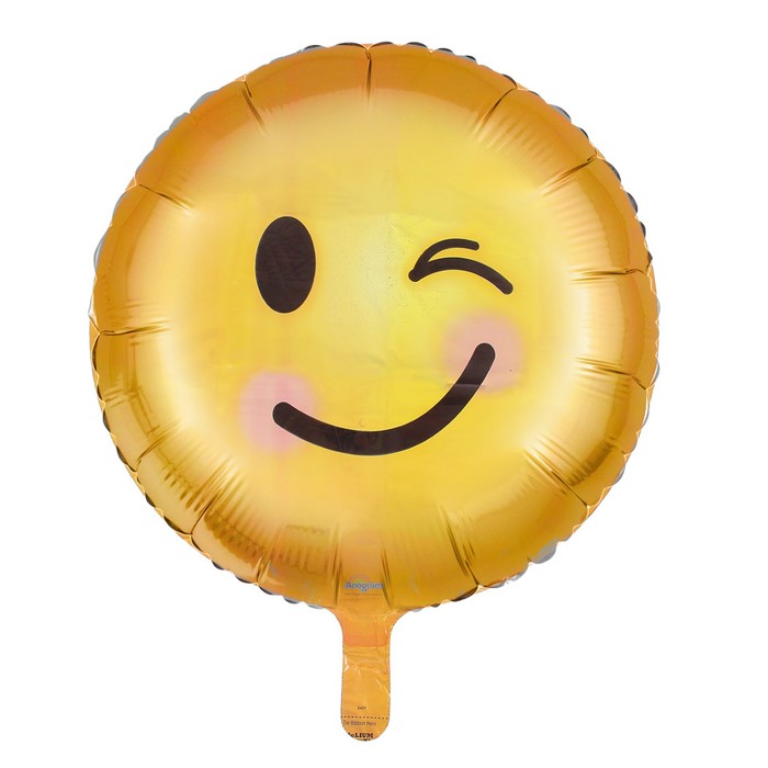 Шар фольгированный 18" "Подмигивающий смайлик", круг