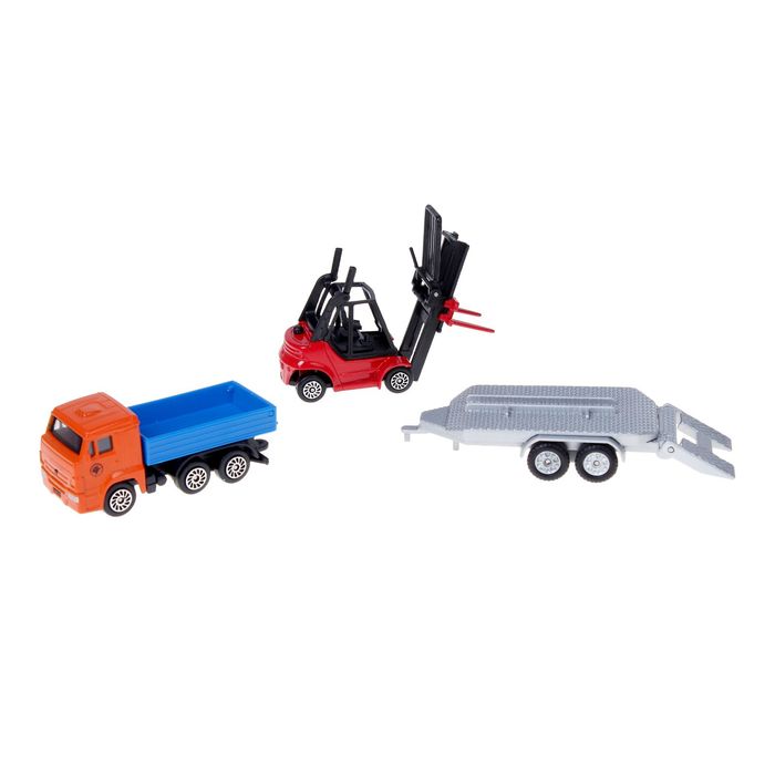 Набор металлических машин "Камаз с прицепом", 2 шт, 7 см, МИКС