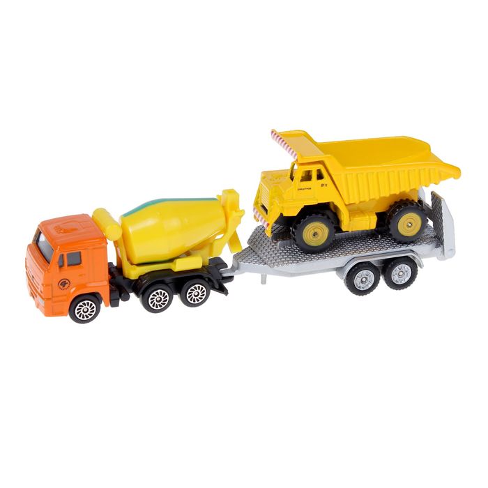 Набор металлических машин "Камаз с прицепом", 2 шт, 7 см, МИКС