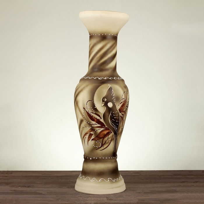 Ваза напольная "Алладин" жемчуг, попугай