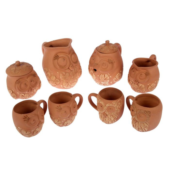 Чайный набор "Совы" 8 предметов, микс