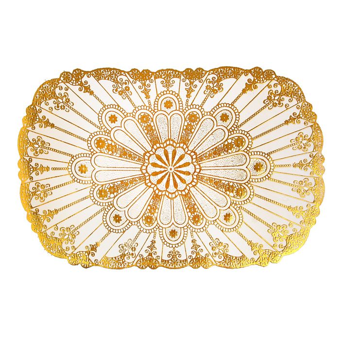 Салфетка ажурная ПВХ 45х30 см "Лучи" золото