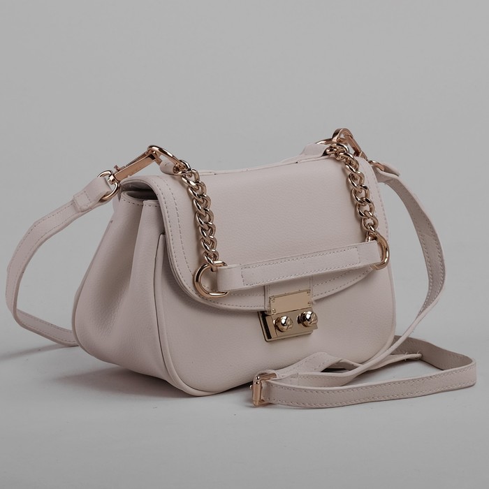 Сумка женская на молнии, 1 отдел с перегородкой, регулируемый ремень, белая