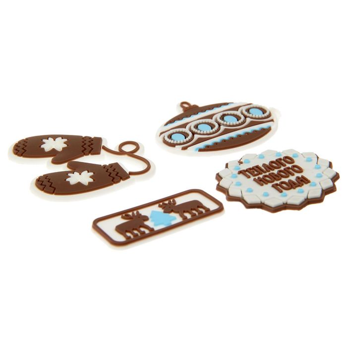 Декор для скрапбукинга в наборе «Теплый новый год», 8 × 12 см