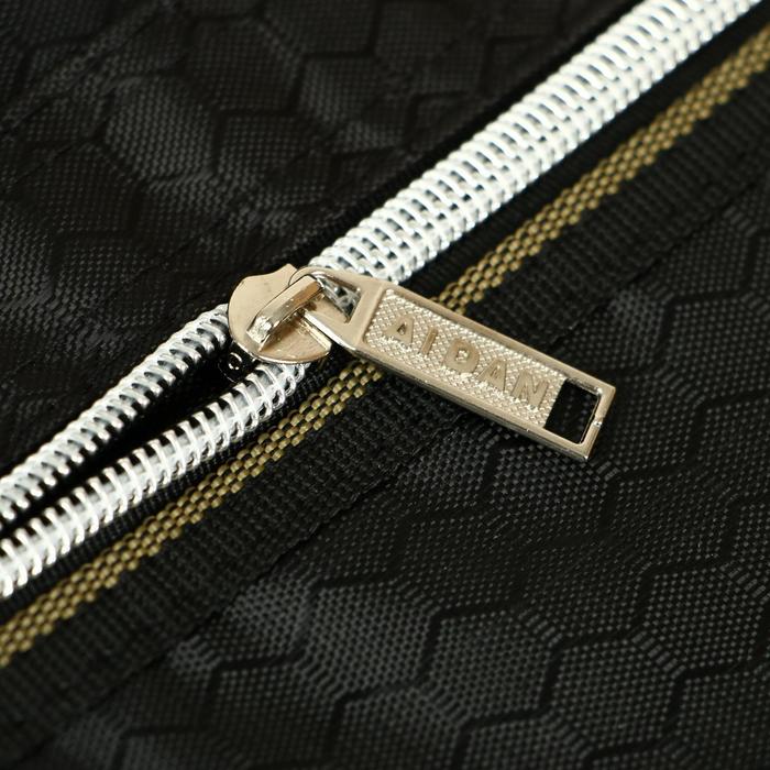 Портфель 1 отделение, формат А4, текстильный, на молнии, с ручками, с карманом,чёрный