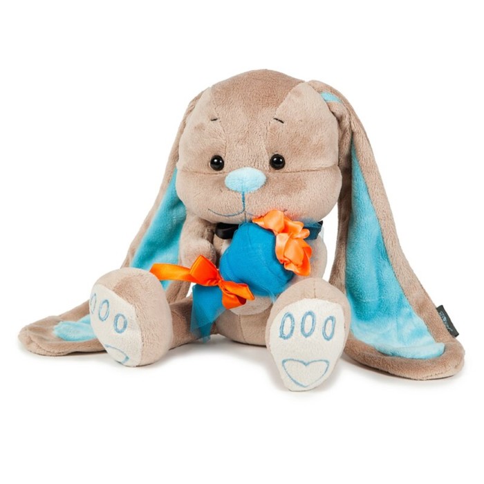 Мягкая игрушка "Зайчик Жак" с букетом, 25 см