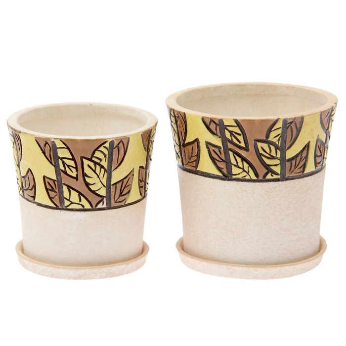 Набор кашпо 2 шт. "Цилиндр" 0,9 л/ 1,15 л, микс