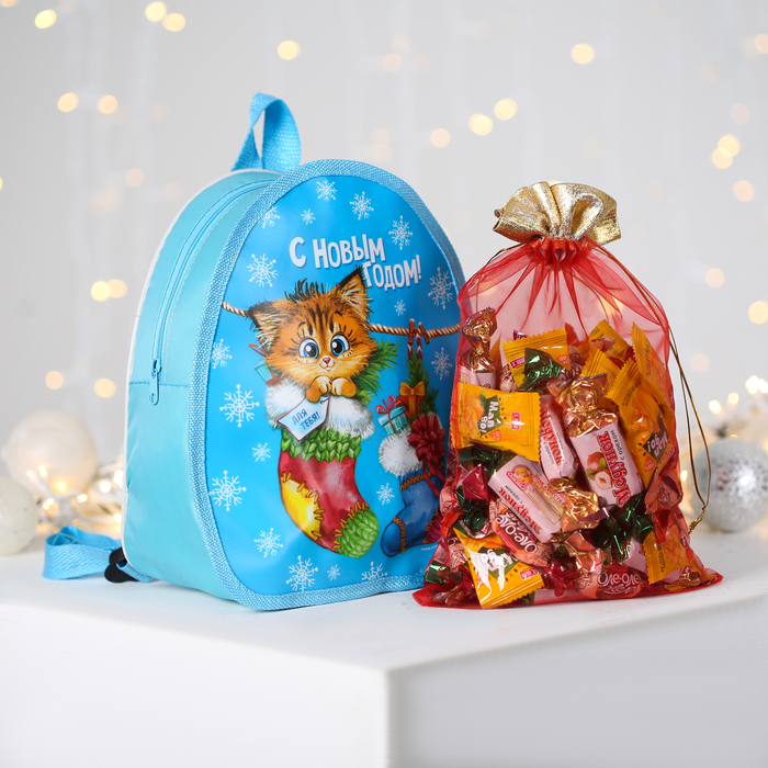 Рюкзак детский для подарков "С Новым годом", котёнок
