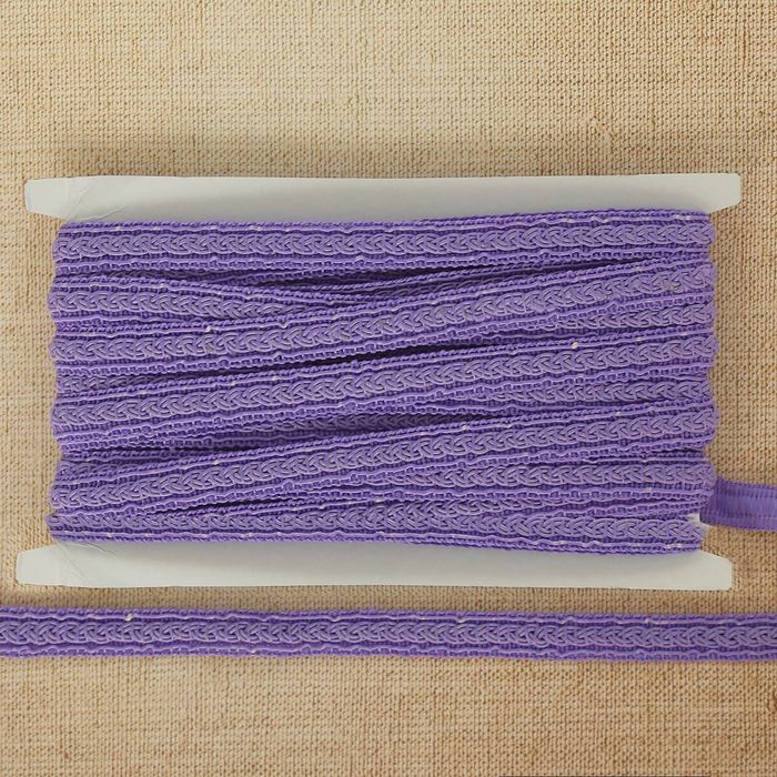 Тесьма декоративная "Косичка", ширина 1,5см, длина 10±1м, цвет сиреневый