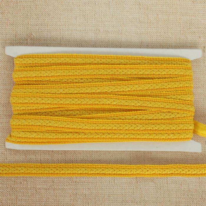 Тесьма декоративная "Косичка", ширина 1,5см, длина 10±1м, цвет желтый