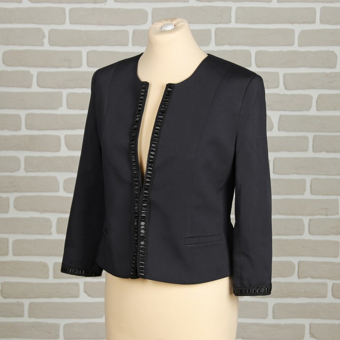 Тесьма декоративная переплетение с лентой, ширина 1,7см, длина 10±1м, цвет черный