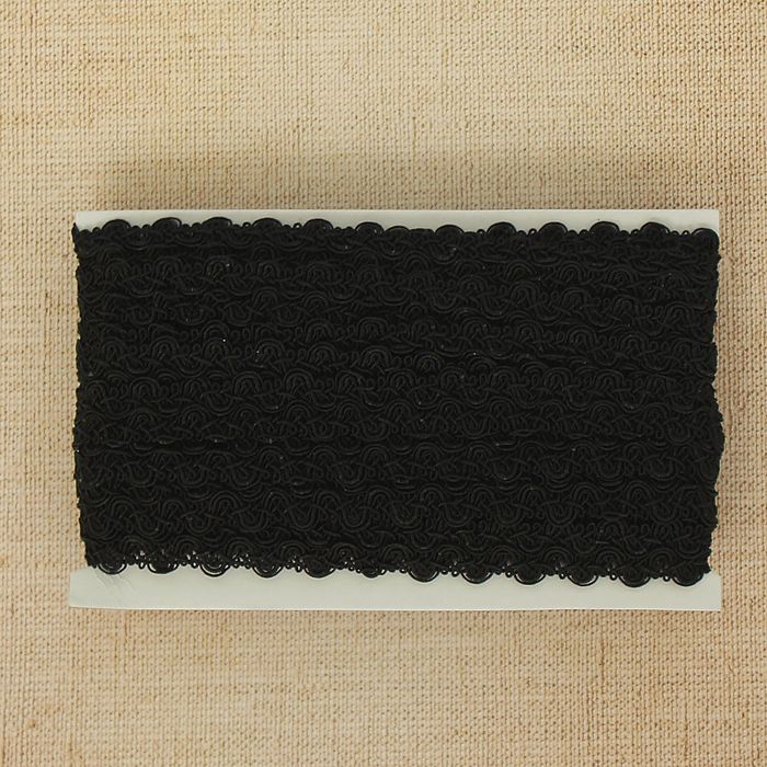 Тесьма декоративная двойные волны, ширина 1,5см, длина 10±1м, цвет черный