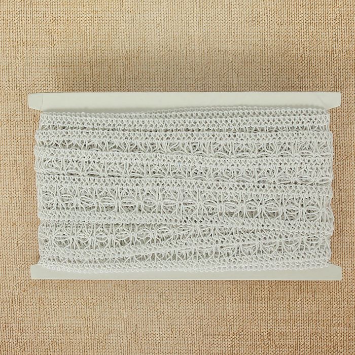 Тесьма декоративная "Цветы", ширина 3,5см, длина 10±1м, цвет белый