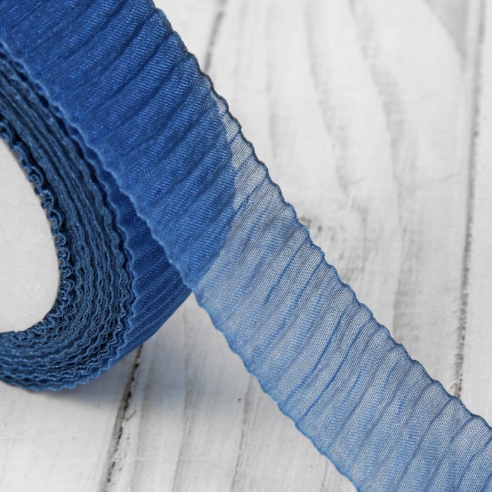 Лента капроновая гофрированная, 25мм, 10±1м, цвет синий