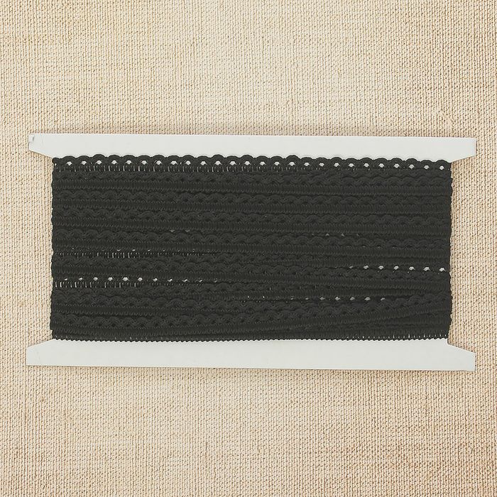 Тесьма декоративная простая, ширина 1см, длина 10±1м, цвет чёрный