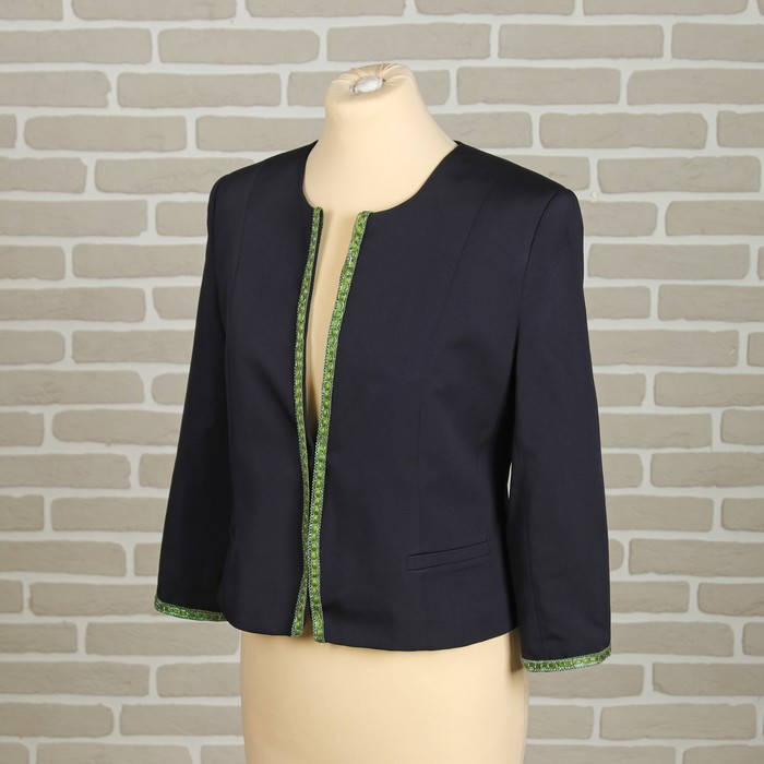 Тесьма декоративная с ленточкой, ширина 1см, длина 10±1м, цвет зелёный