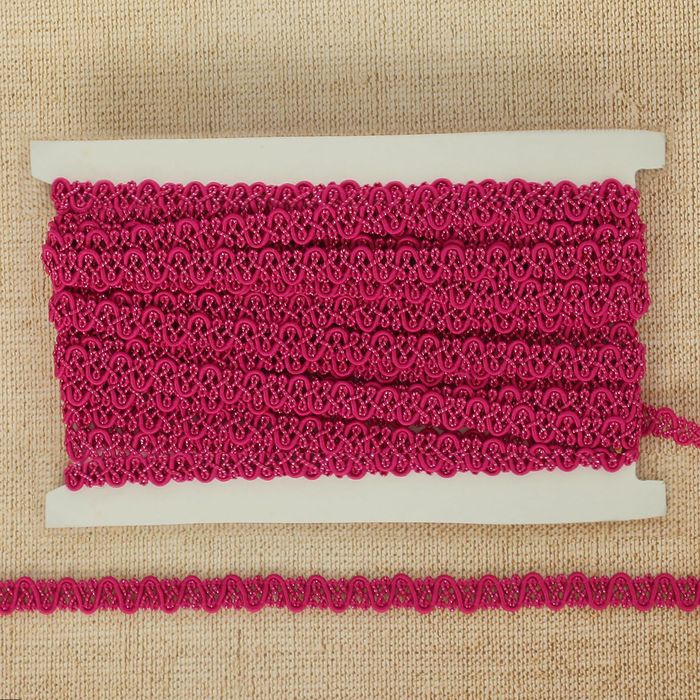 Тесьма декоративная "Переплетение", ширина 0,8см, длина 10±1м, цвет малиновый