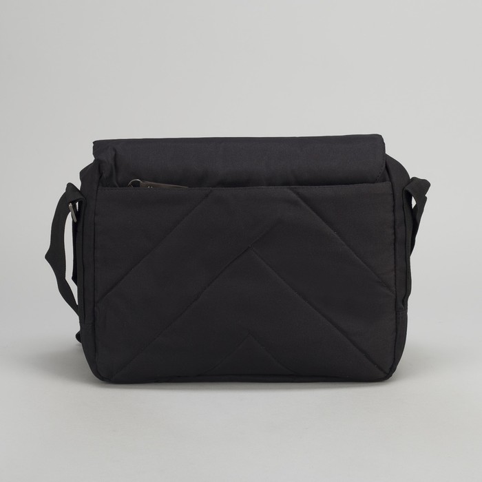 Сумка молодёжная на молнии, 1 отдел, 2 наружных кармана, цвет чёрный