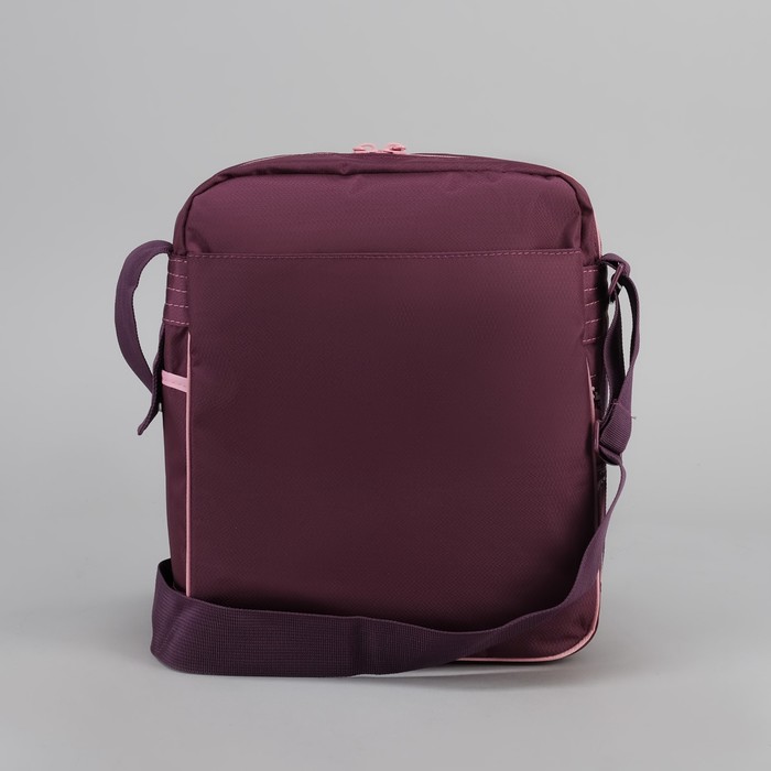 Сумка молодёжная на молнии, 1 отдел, 3 наружных кармана, фиолетовый/розовый