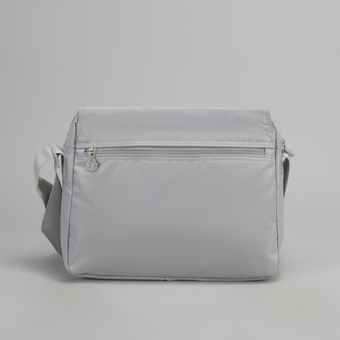 Сумка молодёжная на молнии "Цветы", 2 отдела, 2 наружных кармана, цвет серый