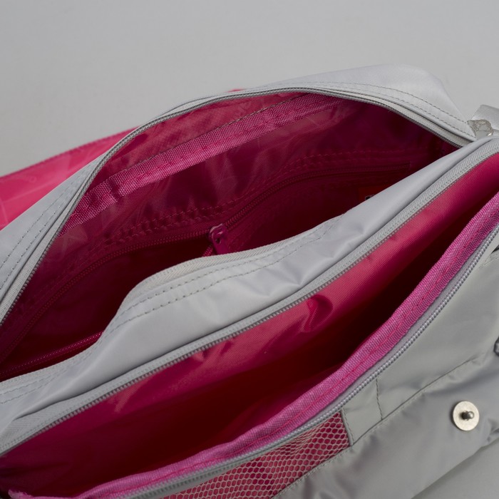 Сумка молодёжная на молнии "Цветы", 2 отдела, 2 наружных кармана, цвет серый