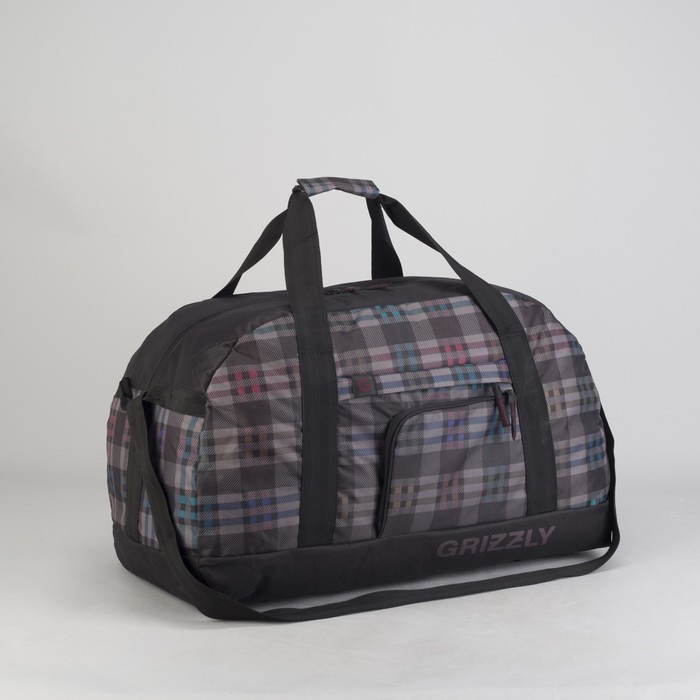 Сумка спортивная на молнии "Клетка", 1 отдел, 4 наружных кармана, коричневая