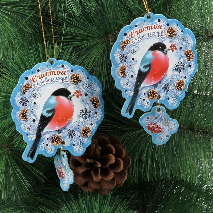 Подвеска на елку "Счастья в Новом году", 2 шт.