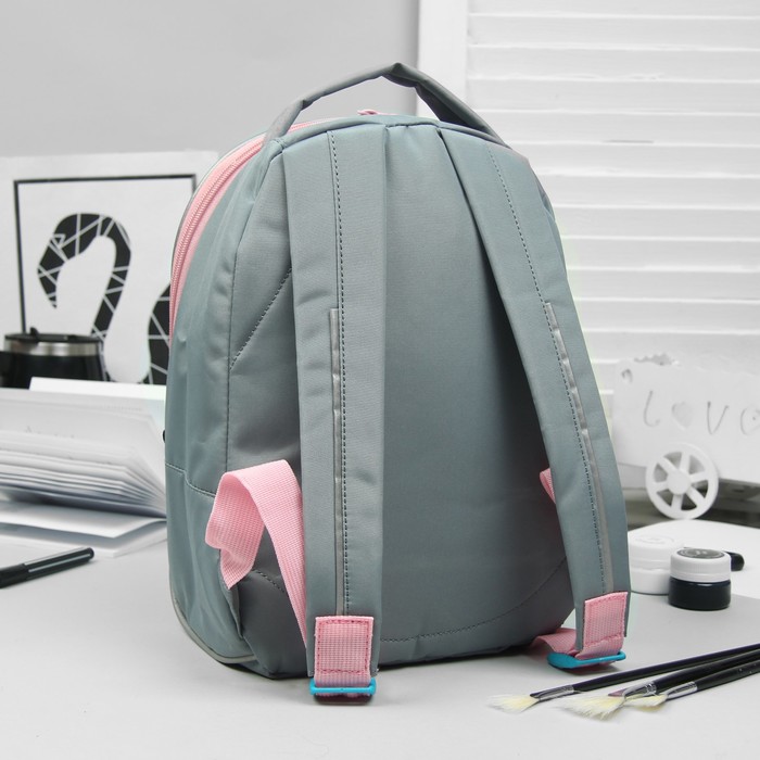 Рюкзак детский на молнии, 1 отдел, серый