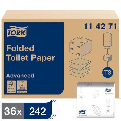 Туалетная бумага Tork листовая (T3), 242 × 36, мягкая