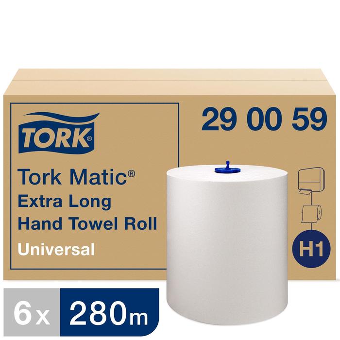 Полотенца в рулонах Tork Matic (H1) в рулонах ультра-длина, 280 м бумажные полотенца в рулонах lime matic mini ш 20 д 140 м белый 1 сл арт 520140