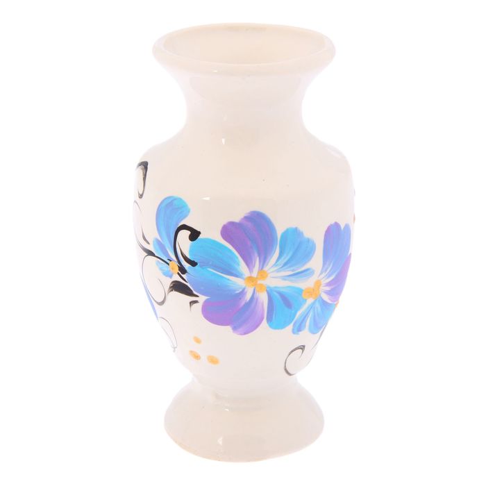 Ваза "Амфорка" белая, рисовка, микс