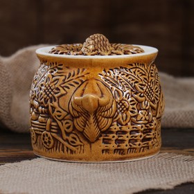 

Горшок для запекания с крышкой "Хатка", жёлтый, 0.6 л
