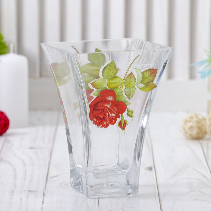 Ваза "Ботаника", алая роза