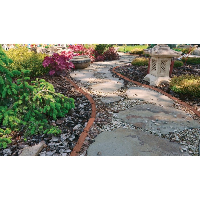 Бордюр «Камешки», 75 х 13 х 2 см, терракотовый