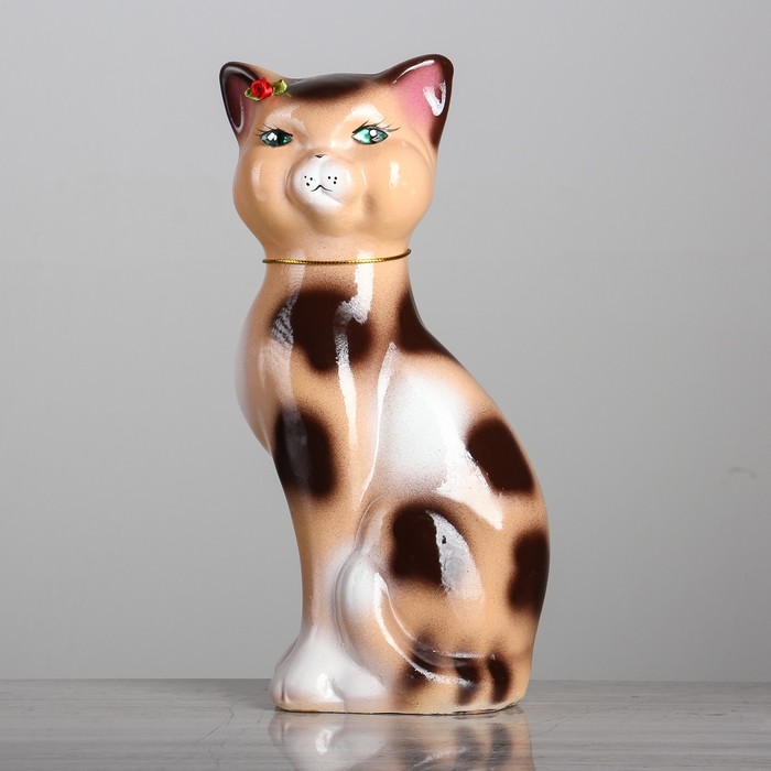 Копилка "Даша" глянец, бежевый леопард